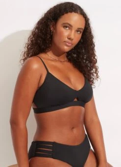 Seafolly Collective Hybrid Bralette - Black -Fashion Swimwear Store 30580 942 Black 7