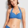 Seafolly Twist Soft Cup Halter - Marina Blue -Fashion Swimwear Store 30806 065 MarinaBlu 1