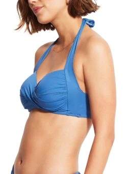 Seafolly Twist Soft Cup Halter - Marina Blue -Fashion Swimwear Store 30806 065 MarinaBlu 5