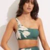 Fleur De Bloom One Shoulder Top - Evergreen -Fashion Swimwear Store 31018 983 Evergreen 2