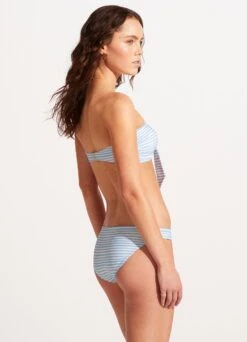 Summer Crush Twist Tie Front Bandeau - Powder Blue -Fashion Swimwear Store 31187 035 PowderBlue 6