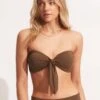 Seafolly Collective Twist Tie Front Bandeau - Tiramisu -Fashion Swimwear Store 31187 942 Tiramisu 1