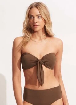 Seafolly Collective Twist Tie Front Bandeau - Tiramisu