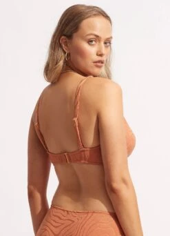 Second Wave DD Fixed Tri Bra - Copper Tan -Fashion Swimwear Store 31306DD968 Copper 20Tan 4