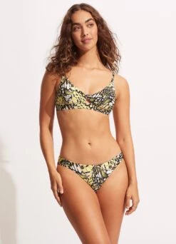 Take Flight Twist Front Bralette - Wild Lime