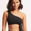 Seafolly Collective One Shoulder Top - Black -Fashion Swimwear Store 31342 942 Black 2