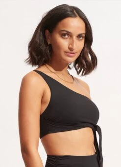 Seafolly Collective One Shoulder Top - Black -Fashion Swimwear Store 31342 942 Black 4