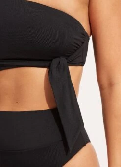 Seafolly Collective One Shoulder Top - Black -Fashion Swimwear Store 31342 942 Black 6