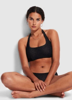 Dreamcatcher DD Scoop Neck Halter - Black