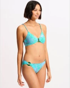 Sea Skin Ring Front Bralette Bikini Top - Vivid Green -Fashion Swimwear Store 31369 064 VividGreen 5