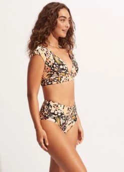 Take Flight Cap Sleeve Top - Mandarin -Fashion Swimwear Store 31376 914 Mandarin 5