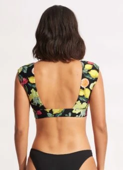 Lemoncello Cap Sleeve Top - Black -Fashion Swimwear Store 31376 945 Black 4