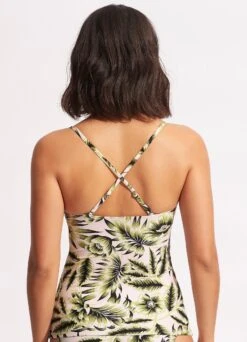 Island In The Sun Wrap Front Tankini Top - Avocado -Fashion Swimwear Store 31381 946 Avocado 4