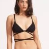 Seafolly Collective Tri Bra With Wrap Around Strap - Black -Fashion Swimwear Store 31385 942 Black 2