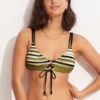 Sun Stripe Reversible Bralette - Avocado -Fashion Swimwear Store 31389 947 Avocado 1