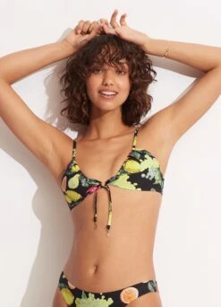 Lemoncello Drawstring Bralette - Black