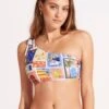 On Vacation One Shoulder Top With Tie - Azure -Fashion Swimwear Store 31394 022 Azure 3