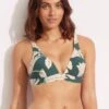 Fleur De Bloom Longline Tri - Evergreen -Fashion Swimwear Store 31404 983 Evergreen 1