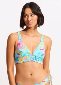 Under The Sea Triangle Bikini Top - Blue Mist -Fashion Swimwear Store 31414 061 Blue 20Mist 3