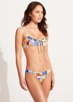 On Vacation Drawstring Neck Bralette - Azure -Fashion Swimwear Store 31420 022 Azure 5