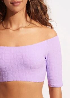 Capri Off Shoulder Crop Top - Wild Rose 13 Capri Off Shoulder Crop Top - Wild Rose -Fashion Swimwear Store 31421 987 WildRose 6