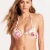 Silk Road Drawstring Halter Bralette Bikini Top - Parfait Pink -Fashion Swimwear Store 31446 020 ParfaitPnk 3