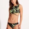 Palm Paradise Crop Top - Black -Fashion Swimwear Store 31451 028 Black 3