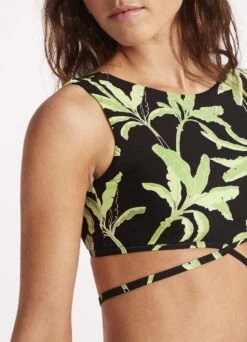 Palm Paradise Crop Top - Black -Fashion Swimwear Store 31451 028 Black 7