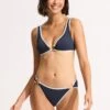 Beach Bound Ring Front Tank Bikini Top - True Navy -Fashion Swimwear Store 31467 072 True 20Navy 3