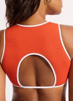 Beach Bound Cropped Tank Bikini Top - Tamarillo 13 Beach Bound Cropped Tank Bikini Top - Tamarillo -Fashion Swimwear Store 31477 072 Tamarillo 8