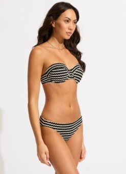 Mesh Effect Bustier Bikini Top - Black -Fashion Swimwear Store 31496 102 Black 5