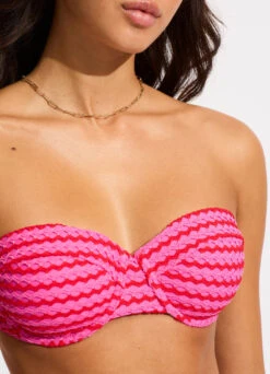 Mesh Effect Bustier Bikini Top - Chilli Red 11 Mesh Effect Bustier Bikini Top - Chilli Red -Fashion Swimwear Store 31496 102 Chilli 20Red 7
