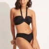 Seafolly Collective Halter Bandeau Bikini Top - Black