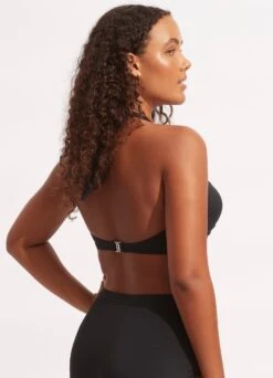 Seafolly Collective Halter Bandeau Bikini Top - Black -Fashion Swimwear Store 33816 942 Black 9