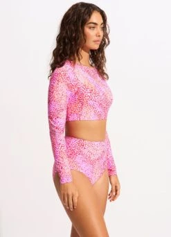 Sea Skin High Waisted Bikini Bottom - Fuchsia Rose -Fashion Swimwear Store 40558 064 FuchsiaRos 5