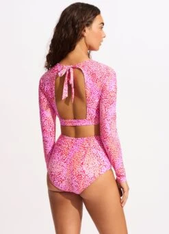 Sea Skin High Waisted Bikini Bottom - Fuchsia Rose -Fashion Swimwear Store 40558 064 FuchsiaRos 6