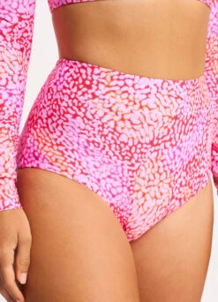 Sea Skin High Waisted Bikini Bottom - Fuchsia Rose -Fashion Swimwear Store 40558 064 FuchsiaRos 7