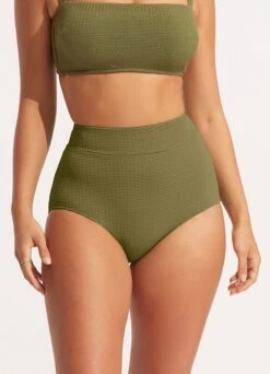 Sea Dive High Waisted Pant - Khaki -Fashion Swimwear Store 40558 861 Khaki 4