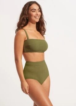 Sea Dive High Waisted Pant - Khaki -Fashion Swimwear Store 40558 861 Khaki 5