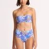 Eden High Waisted Bikini Bottom - Azure -Fashion Swimwear Store 40646 070 Azure 3