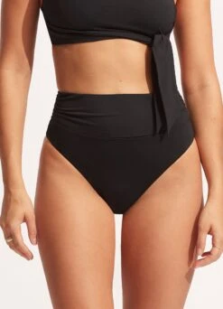 Seafolly Collective High Cut Rio - Black -Fashion Swimwear Store 40665 942 Black 4