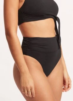 Seafolly Collective High Cut Rio - Black -Fashion Swimwear Store 40665 942 Black 6