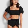 Costa Bella High Waisted Pant - Black 1 Costa Bella High Waisted Pant - Black -Fashion Swimwear Store 40676 922 Black 1