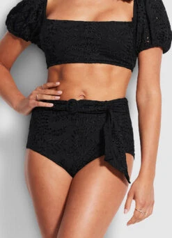 Costa Bella High Waisted Pant - Black -Fashion Swimwear Store 40676 922 Black 3