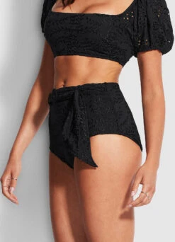 Costa Bella High Waisted Pant - Black -Fashion Swimwear Store 40676 922 Black 4