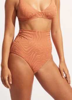 Second Wave High Waist Pant - Copper Tan -Fashion Swimwear Store 40700 968 Copper 20Tan 5