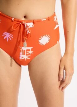 La Palma High Waisted Bikini Bottom - Tamarillo -Fashion Swimwear Store 40705 075 Tamarillo 7