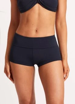Seafolly Collective Roll Top Boyleg - True Navy -Fashion Swimwear Store 44399 942 True 20Navy 3