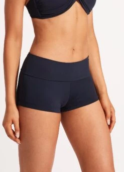 Seafolly Collective Roll Top Boyleg - True Navy -Fashion Swimwear Store 44399 942 True 20Navy 4