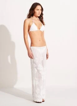 Embroidered Pant - White -Fashion Swimwear Store 52833 PA White 5